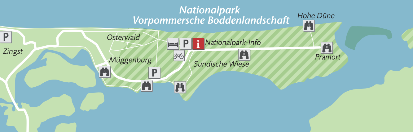 Karte Nationalpark Vorpommersche Boddenlandschaft